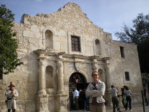 Clare in front of The Alamo