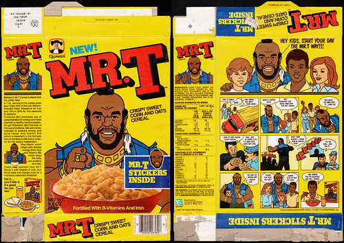 Quaker - Mr. T cereal box - Mr. T Stickers - 1984