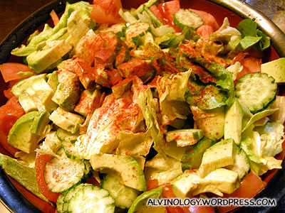 Giant bowl of fresh salad