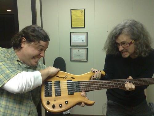 Anderson Page and Steve Lawson fighting over Steve's Bass. 'From My Cold Dead Hands'