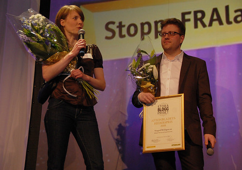 Stora Bloggpriset - StoppaFRAlagen.nu got the honorary award