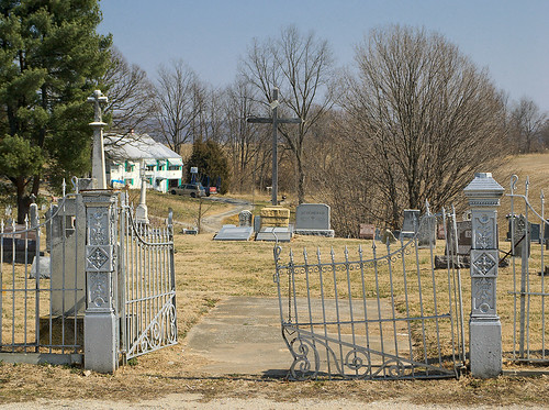 Catholic cemetery, in Brussels, Calhoun County, Illinois, USA