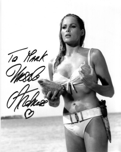 Autographed photo of Ursula Andress as Honey Ryder