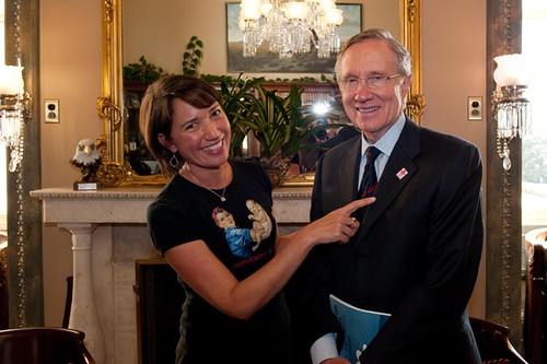 Donna Norton and Senate Majority Leader Harry Reid