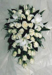 Teardrop rose and lily bouquet