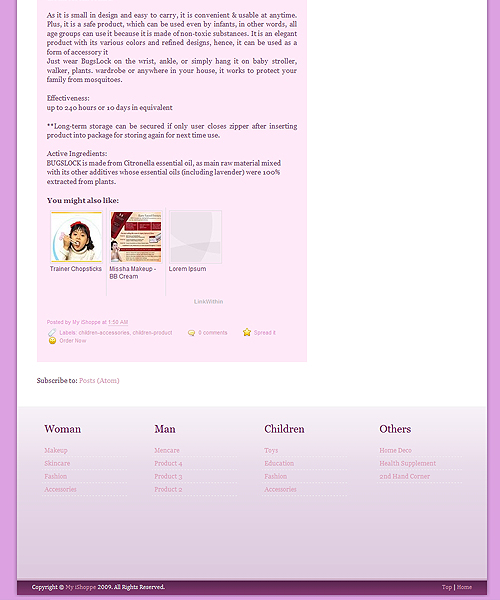 My iShoppe Footer Layout