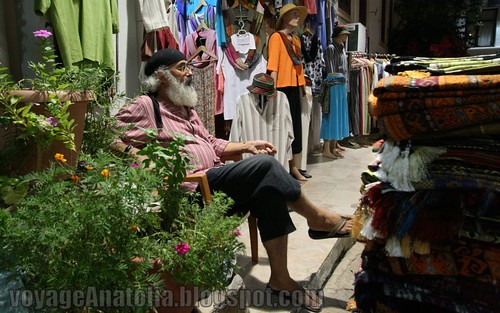 Shop Keeper at Kalkan, Antalya by voyageAnatolia.blogspot.com