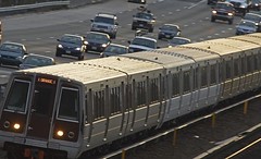 Washington subway cars on I-66