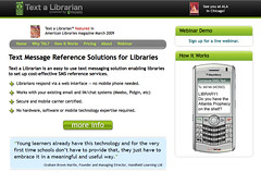Text a Librarian, powered by Mosio, screenshot by noelieo