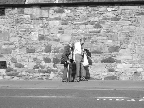 still life with wee old couple and wall
