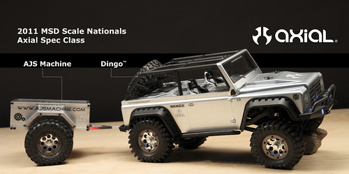 Axial SCX10 Dingo with AJS Machine Adventure Trailer for MSD Scale Nationals