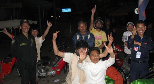 Tuk tuk drivers celebrate Obama's Inauguration - Siem Reap, Cambodia