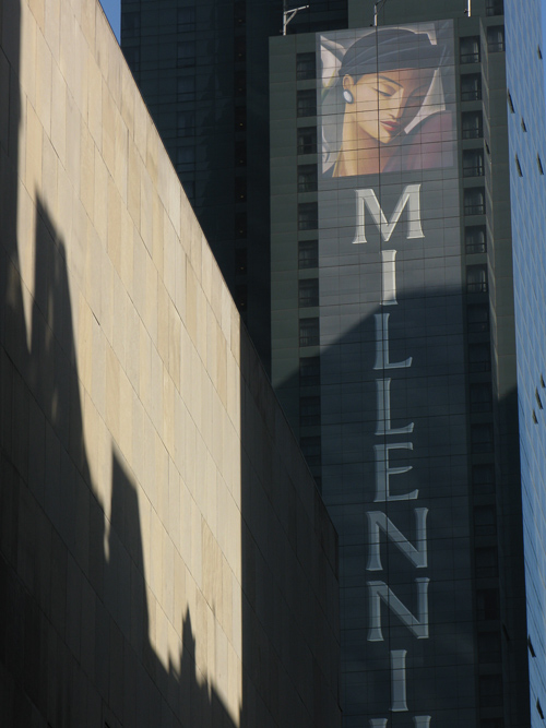shadows and signage in midtown Manhattan, NYC