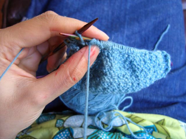 knitting a swatch