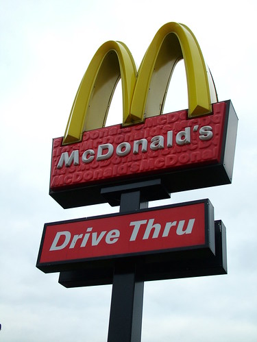 Drive Thru McD's -- kent restaurant sign uk mcdonalds drive-thru drivethru england golden crayford arches drive 