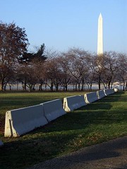 jersey barriers and the Washington Monument (by: Daniel Lobo, creative commons license)