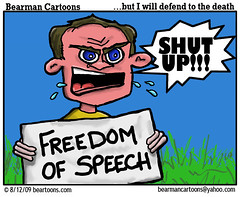 8 12 09 Bearman Cartoon Freedom of Speech