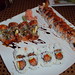 fresh salmon sushi, BBQ eel sushi and shrimp with crab sushi at South Asian Seas
