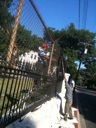 Fence painting at Soldiers Home in DC