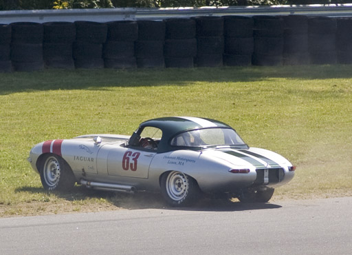 One of the Donovan E-types going off at Lime Rock