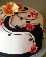 Mother's Birthday Cake with chocolate swirls