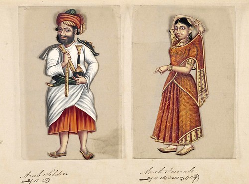001-Soldado arabe y su mujer-Seventy two specimens of castes in India 1837