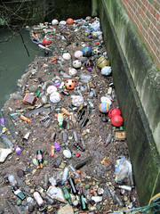 Debris and Pollution in the Duke of Northumberland's River, Isleworth, London. (by Jim Linwood)