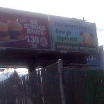 burger ad next to vegan ad