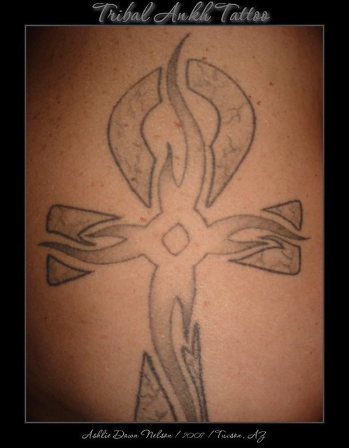 Ankh Tattoo. This is on my upper right arm. I got this done in Tucson, 