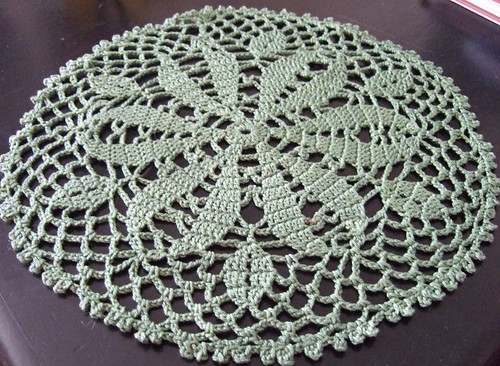 green doily ironed