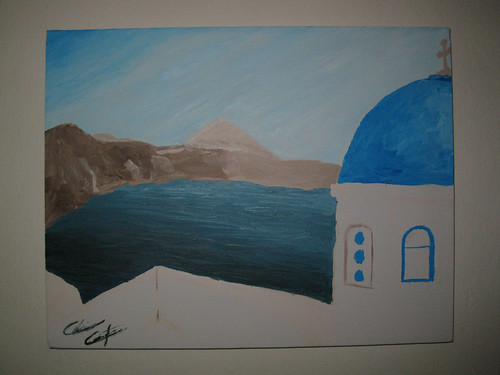 Painting of Oia, Greece