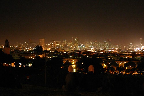 During Earth Hour: the view from Dolores Park in San Francisco