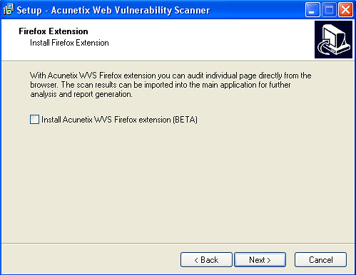 Installation of Acunetix Web Vulnerability Scanner