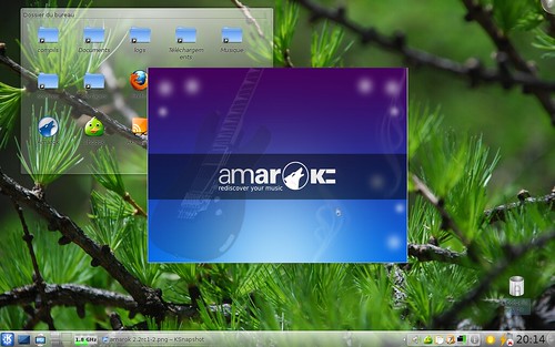 Ecran de démarrage d'Amarok 2.2rc1