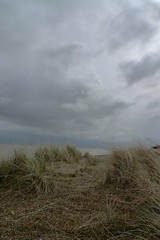 Sand dunes and grey sky