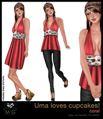 [MG fashion] Uma loves cupcakes! (coral)