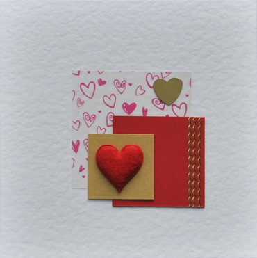 handmade valentine card. Square Handmade Valentine Card