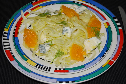 venkelsalade met sinaasappel en gorgonzolla