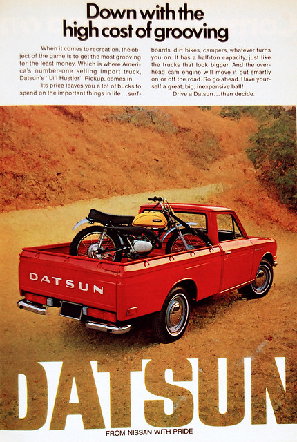 truck vintage ad pickup advertisement yamaha 1972 dt datsun