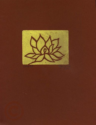 Lotus #1: yellow on brown.