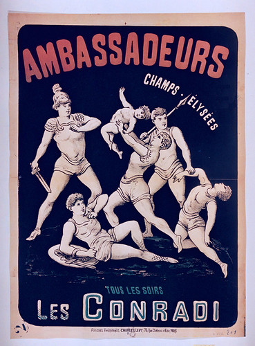 011- Affiche puclicitario de la Troupe Les Conradi en Les Ambasadeurs- siglo XIX