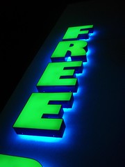 Neon "free" sign