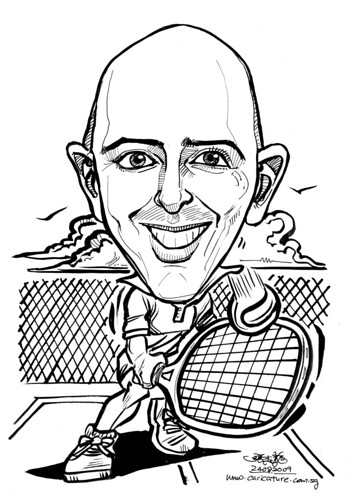 Caricature for IHG - tennis
