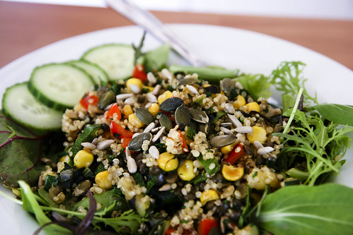 Lunch: Lentil and Quinoa Salad with Basil and Lemon