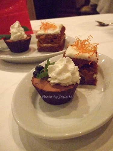carrot cake & chocolate mousse cup