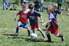 early spring soccer game