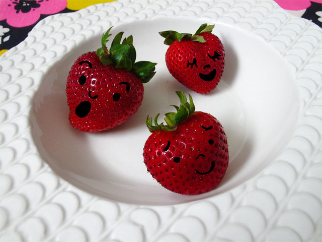 I saw faces on my strawberries!
