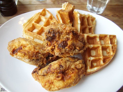 chicken & waffles @ back forty
