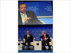 Recep Tayyip Erdogan, Shimon Peres - World Economic Forum Annual Meeting Davos 2009