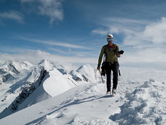Dan at the top of Breithorn (4165m) - Climbing and mountaneering in Zermatt, Switzerland